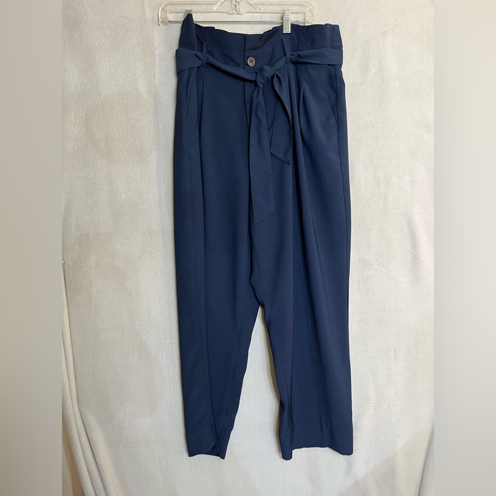 Madewell Women's Navy Tie-Waist Dress Pants